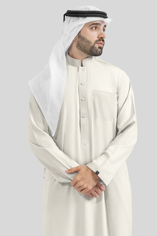 Alternative view of Cashmere Ivory Kuwaiti Kandoora