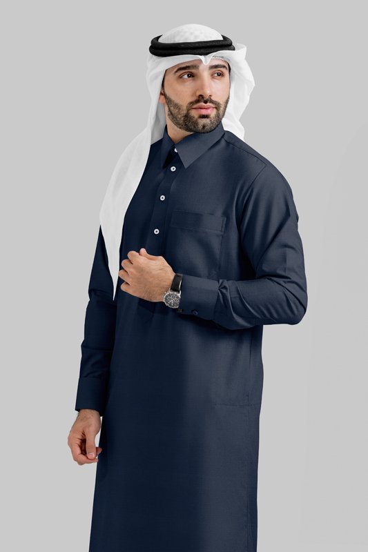 Alternative view of Elan Navy Qatari Kandoora