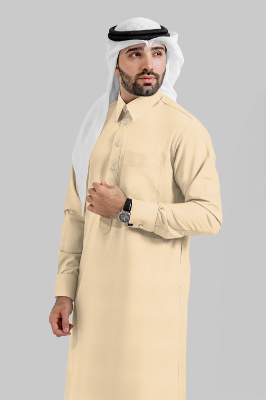 Alternative view of Lustre Fawn Qatari Kandoora