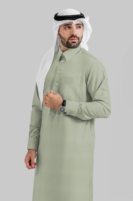 Alternative view of Lustre Sage Qatari Kandoora