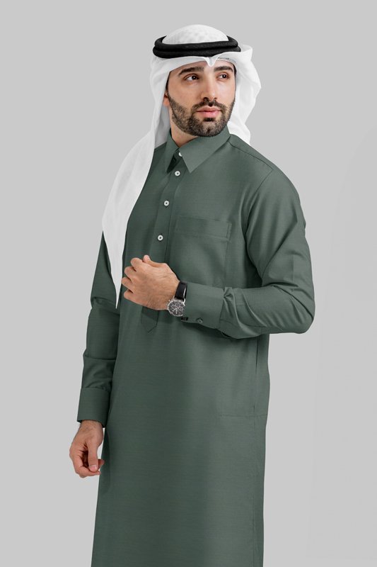 Alternative view of Lustre Sea Green Qatari Kandoora