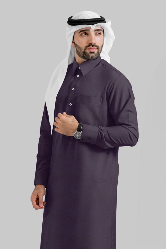 Alternative view of Lustre Plum Qatari Kandoora