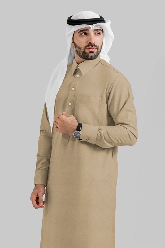 Alternative view of Noir Luxe Camel Qatari Kandoora