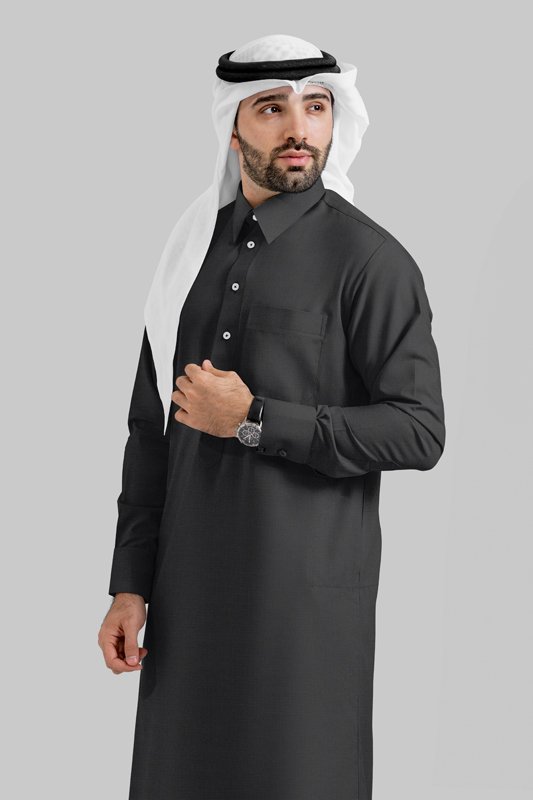 Alternative view of Opulence Ebony Qatari Kandoora